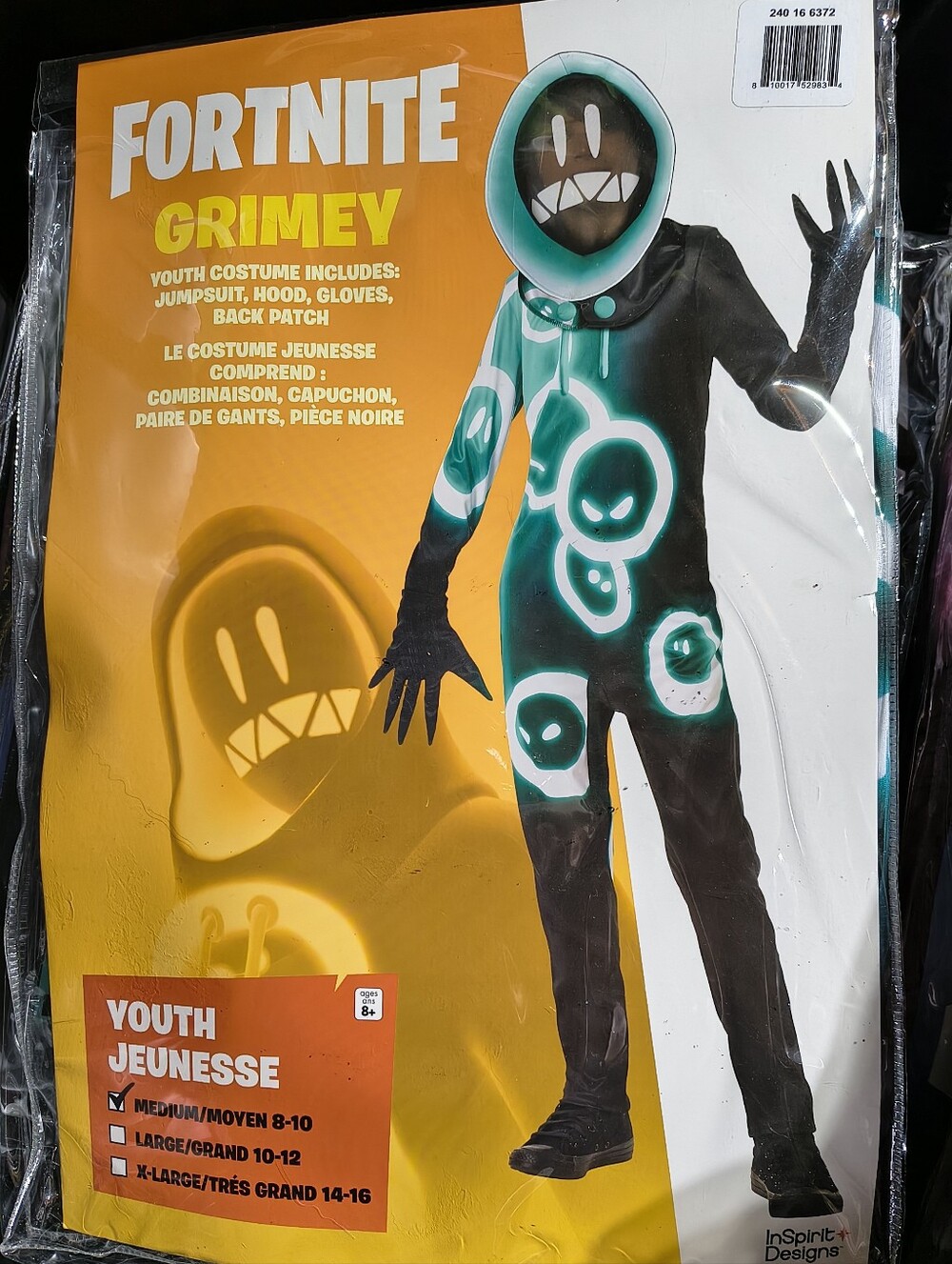 Fortnite Grimey Youth Costume Size Medium (8-10)